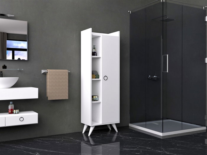 Hanah Home Armario Baño Blanco 50x140x31.8cm Tablero Partículas Melamina